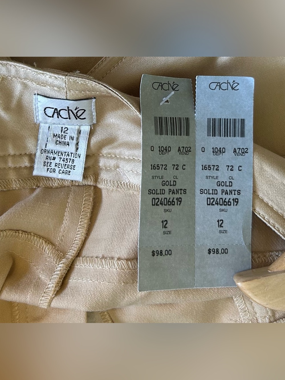 Cache Gold Solid Pants - Picture 3 of 3